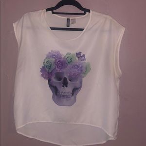NW H&M  DIVIDE SKULL SLEEVELESS TOP SIZE 12
